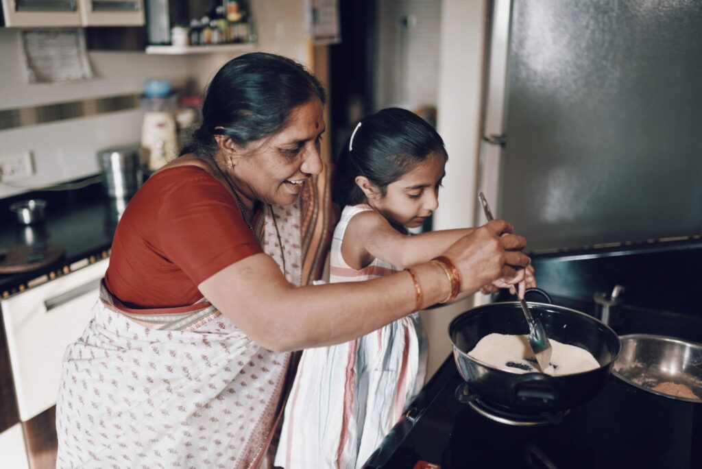 Traditional Indian cooking passed through generations.